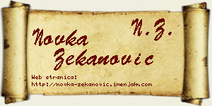 Novka Zekanović vizit kartica